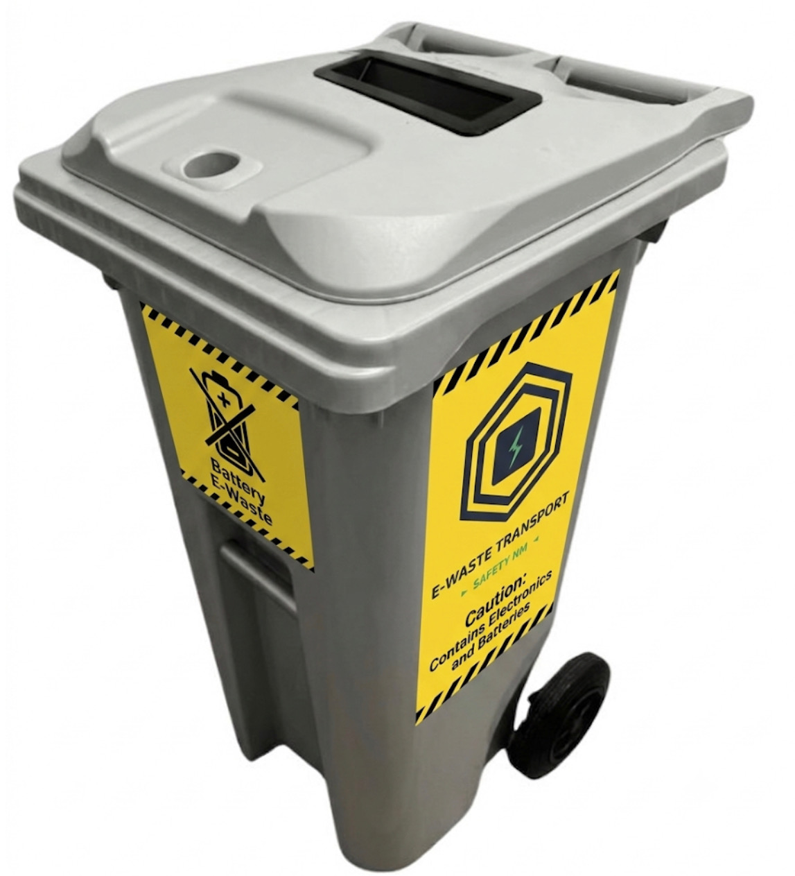 E-Waste Transport wheeled collection bin for battery and electronic waste