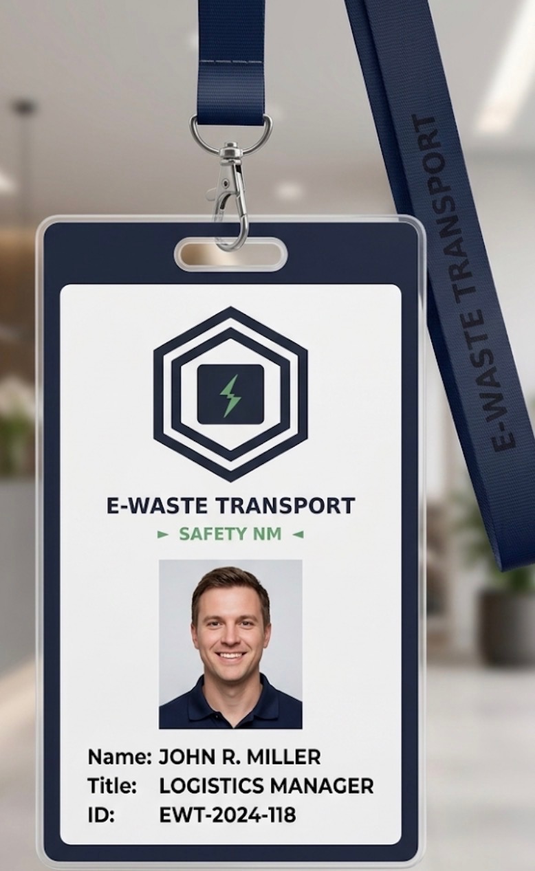 E-Waste Transport Safety NM identification badge